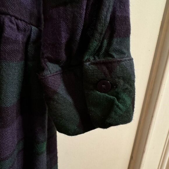 Zara Women’s Long Sleeve Plaid Style Dress In Purple Green And Black Size Medium - Picture 4 of 7